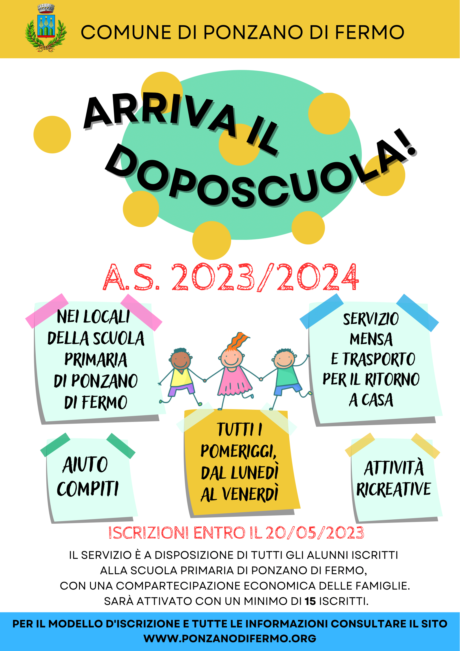 ARRIVA IL DOPOSCUOLA!