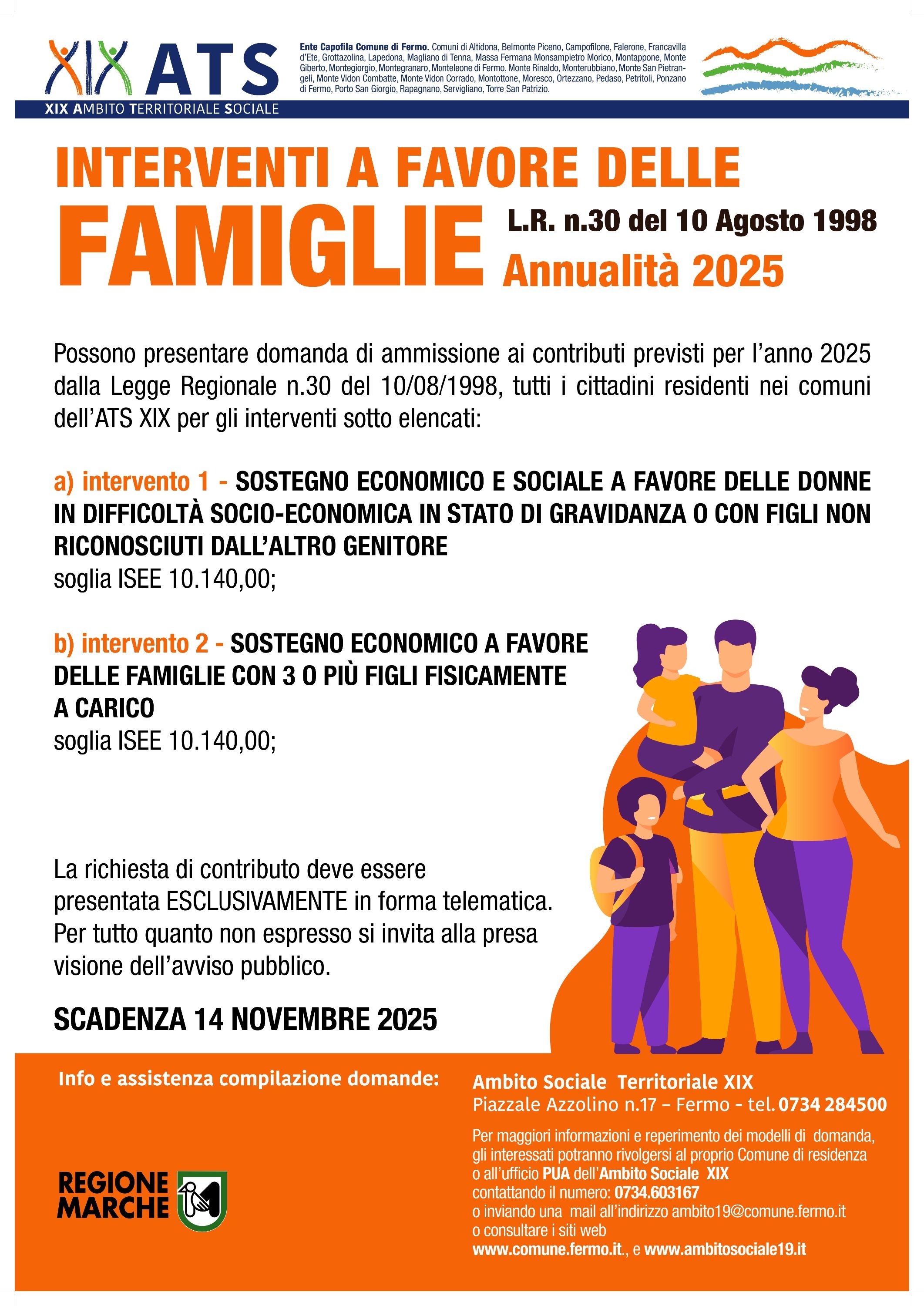Avviso Pubblico L.R. n. 30 del 10.08.1998 - Interventi a favore delle Famiglie - Fondo Nazionale Politiche Sociali 2023
