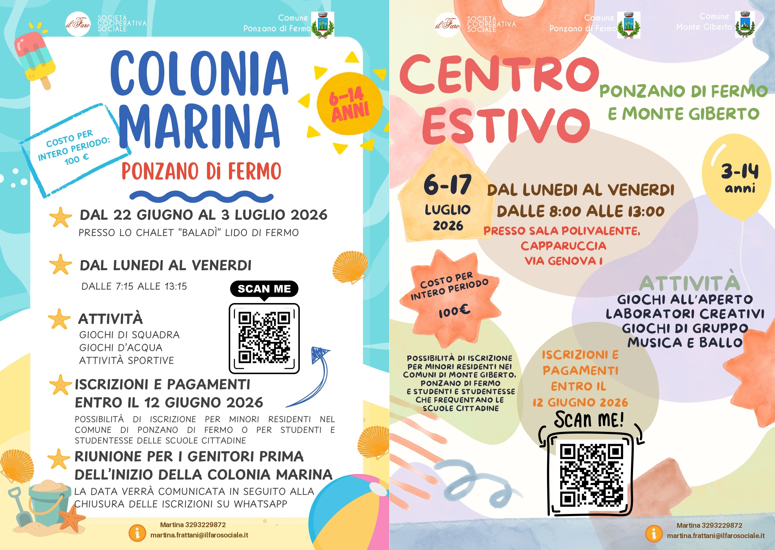 COLONIE MARINE E CENTRI ESTIVI 2026
